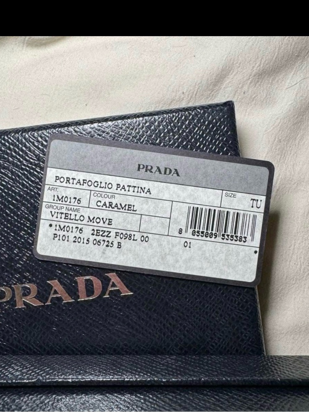 Prada Cognac Saffiano Leather Card Case with Gold Logo - Picture 2 of 6